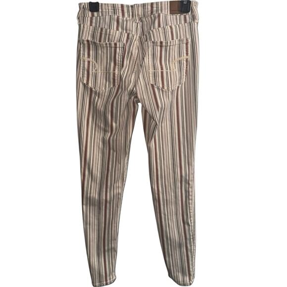 American Eagle Size 6 Hi-Rise Jegging 90s Y2K Stripped Preppy School Retro Fall - Picture 2 of 5